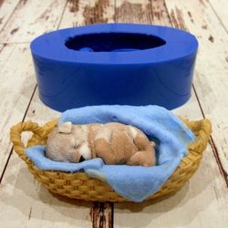 Puppy in a basket - silicone mold
