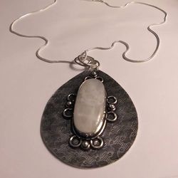 stunning 925 sterling silver moonstone necklace