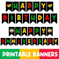 Printable Jamaican Banner | Jamaican Birthday Decor | Rasta Decor | One and Loved | First Birthday | Jamaica | One Love