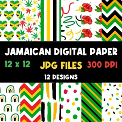 Jamaican Digital Paper | Scrapbook Paper | Digital Wallpaper | Card Making | Invitations | Gift Wrap | Cards | Printable
