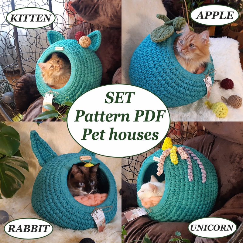 Set cat houses 4 decoration options Digital tutorial manual | Inspire ...