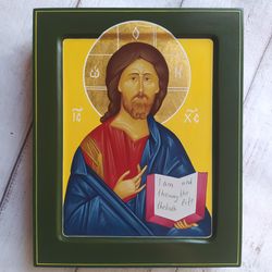 Jesus Christ Pantokrator | Hand-painted icon | Religious gift | Orthodox icon | Christian gift | Byzantine icon | Holy