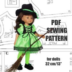 Halloween. Sewing pattern and instruction for Paola Reina doll, Halloween for doll, doll clothes, Paola Reina Halloween