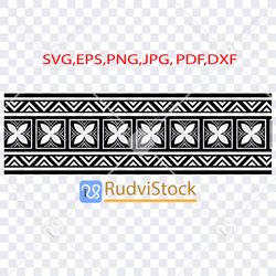 Polynesian tattoo simple design Tribal Svg. Samoan tribal tattoo ribbon seamless design.