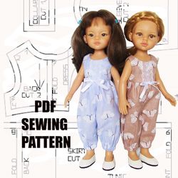 Sewing pattern and instruction for Paola Reina doll, overalls for doll, doll clothes, Paola Reina jumpsuit