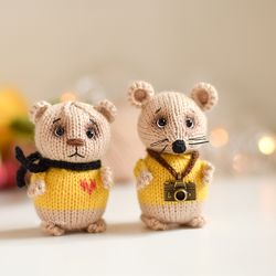 mouse gift, bear lover gift, gift for photographer, photographer gift ideas by KnittedToysKsu