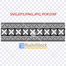 Polynesian tattoo art arm design. Tribal Svg. Samoan decor tribal tattoo design border