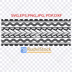 Polynesian tattoo line tribal band design. Tribal Svg. Samoan tribal tattoo design pattern border
