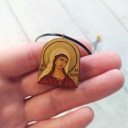 saint pelageya | icon necklace | wooden pendant | jewelry icon | orthodox icon | christian saints