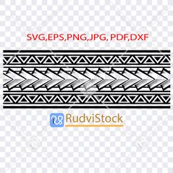 Polynesian tattoo line vector design. Tribal Svg. Samoan tribal tattoo art design band pattern