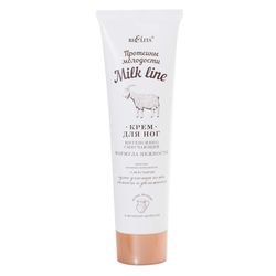 Milk Line Intensive Foot Cream - Formula of Tenderness, tube with Goat Milk Proteins, Vitamins A, C, E, F, Coconut Oil