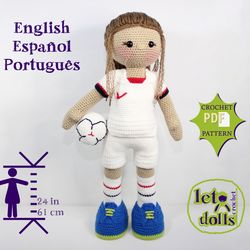 crochet doll pattern, amigurumi doll pattern, xlarge doll, 24"/61cm, tobin