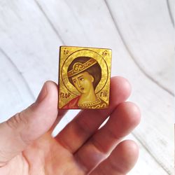 George the Victorious | Hand painted icon | Travel size icon | Orthodox icon for travellers | Small Orthodox icons