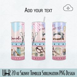 Needlework 20 oz Skinny Tumbler Sublimation PNG Design t0025