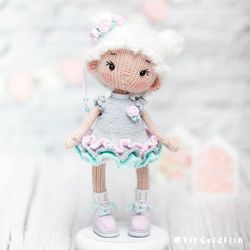 Knitted Doll Baby Amely, Knitted Doll English Pattern, Amigurumi Doll Pattern