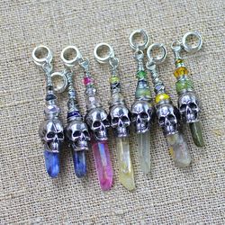 1pcs wired loc bead with skull for men, brutal hair accessories