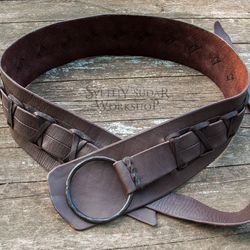 Viking Leather Belt (inspired Ragnar Lothbrok) / custom size / LARP equipment