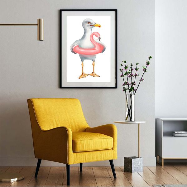 Funny seagulls watercolor clipart set-poster 6.jpg