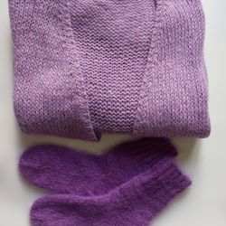 cardigan mohair and socks set