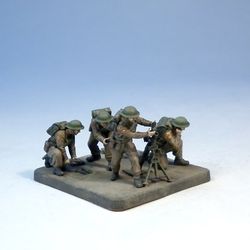 Built and painted British 3-inch mortar w/crew 1939-1945, 1/72 scale