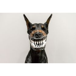 Werewolf Bloodless Dog muzzle Custom painted Scary Doberman muzzles Dog training accessory Halloween Masks Dog safety