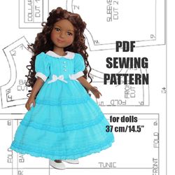 Pdf pattern for Ruby Red, Wellie Wishers doll, Maru and friends, dress for doll, American girl doll clothes, doll dress