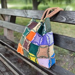 Crochet pattern big bag with raffia PDF digital instant download, tote, market bag, pouch, farmer bag