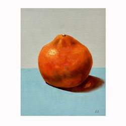 Orange Painting Realism Original Art Fruit Artwork