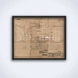 Fat Man Atomic Bomb diagram blueprint, WWII Nuclear weapon, printable art, print, poster (Digital Download)