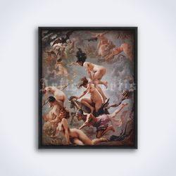 Witches going to their Sabbath painting by Luis Ricardo Falero, printable art, print, poster (Digital Download)