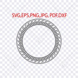 Tribal Svg. Polynesian circle border frame design