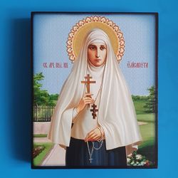 St Elizabeth Feodorovna (Grand Duchess Elizabeth Romanov)  the New Martyr orthodox wooden icon 6.2x5" free shipping