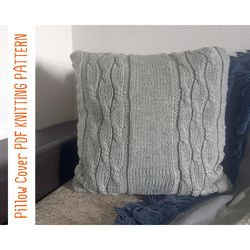 PDF KNITTING PATTERN Knitted pillow cover pattern