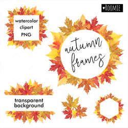 Watercolor autumn wreaths Leaves clipart, Fall leaf frame, Hello autumn png borders Decor PNG Halloween