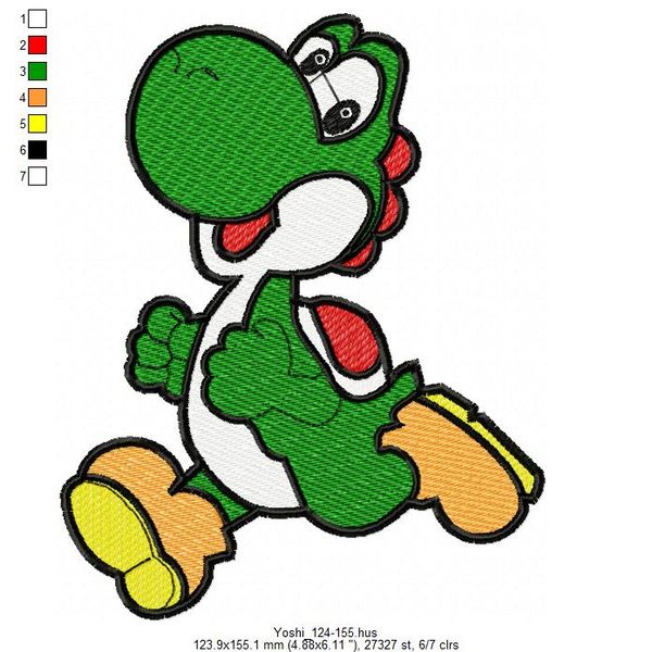 Yoshi Super Mario Machine Embroidery Patch, Embroidered Cart - Inspire  Uplift