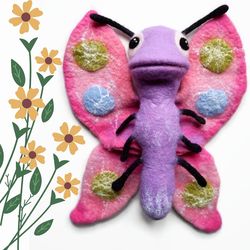 Butterfly Doll, puppet toy, hand puppet for puppet theater.