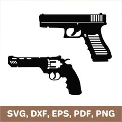 gun svg, pistol svg, revolver svg, glock svg, gun dxf, pistol dxf, revolver dxf, gun png, pistol png, revolver png, svg