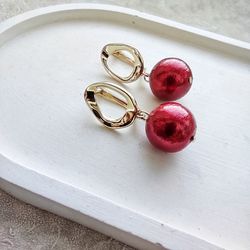 Handmade earrings, japanese cotton pearls earrings