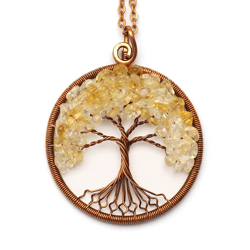 Citrine Necklace Tree Of life Necklace November Birthstone Necklace 7 Year Anniversary Gift For Wife Gift For Women