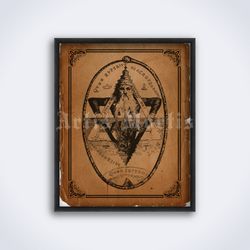 as above, so below solomon seal occult, esoteric printable art, print, poster (digital download)