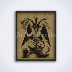 Sabbatic Goat, Baphomet, Satan, Devil, Eliphas Levi occult printable art, print, poster (Digital Download)
