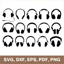 Headphones svg, headphones template, headphones dxf, headphones png, headphones cut file, headphones cutout, Cricut, SVG