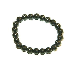 Shungite  beaded stretchy bracelet handmade from black healing beads of 8 mm for men and women