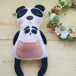 Panda with baby dolls. Sewing pattern and tutorial PDF