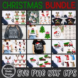 mega christmas svg bundle, red nosed reindeer png, snowman svg, winter silhouette, digital designs svg png dxf eps files