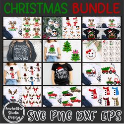 Mega Christmas SVG Bundle, Red Nosed Reindeer PNG, Snowman SVG, Winter Silhouette, Digital Designs SVG PNG DXF EPS Files