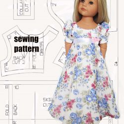 pdf pattern for gotz doll 48-50 cm/18-20", dress for doll, gotz doll clothes,gotz dress, pdf pattern doll dress for gotz