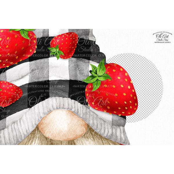 Gnomes  Strawberry clipart_04.JPG
