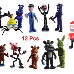 12pcs SET FNAF Five Nights at Freddy's Toy Action Figures Christmas Toppers Xmas