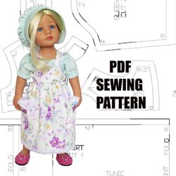 Pdf pattern for Gotz doll 36 cm/14.5", outfit for doll, Gotz Little Kidz clothes, dress, pdf pattern doll dress for Gotz